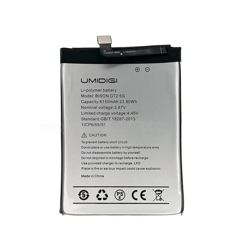 New 100% Original 6150mAh Phone Battery For UMI Umidigi Bison GT2 5G High Capacity Batteries With Free Tools