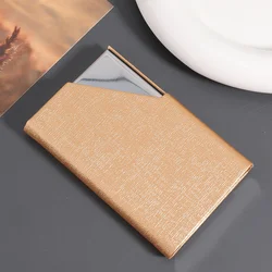 Luxury PU Leather Card Holder Wallet with Metal Finish (Golden)