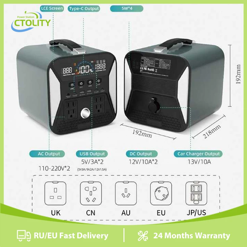 Ctolity 300W Portable Power Station Camping Solar Generator 220V