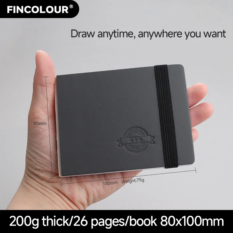 FINECOLOUR Mini Square Watercolor Paper Pad Marker Book Portable 200g 26 sheets 80*100mm Art Drawing Skectbook 5