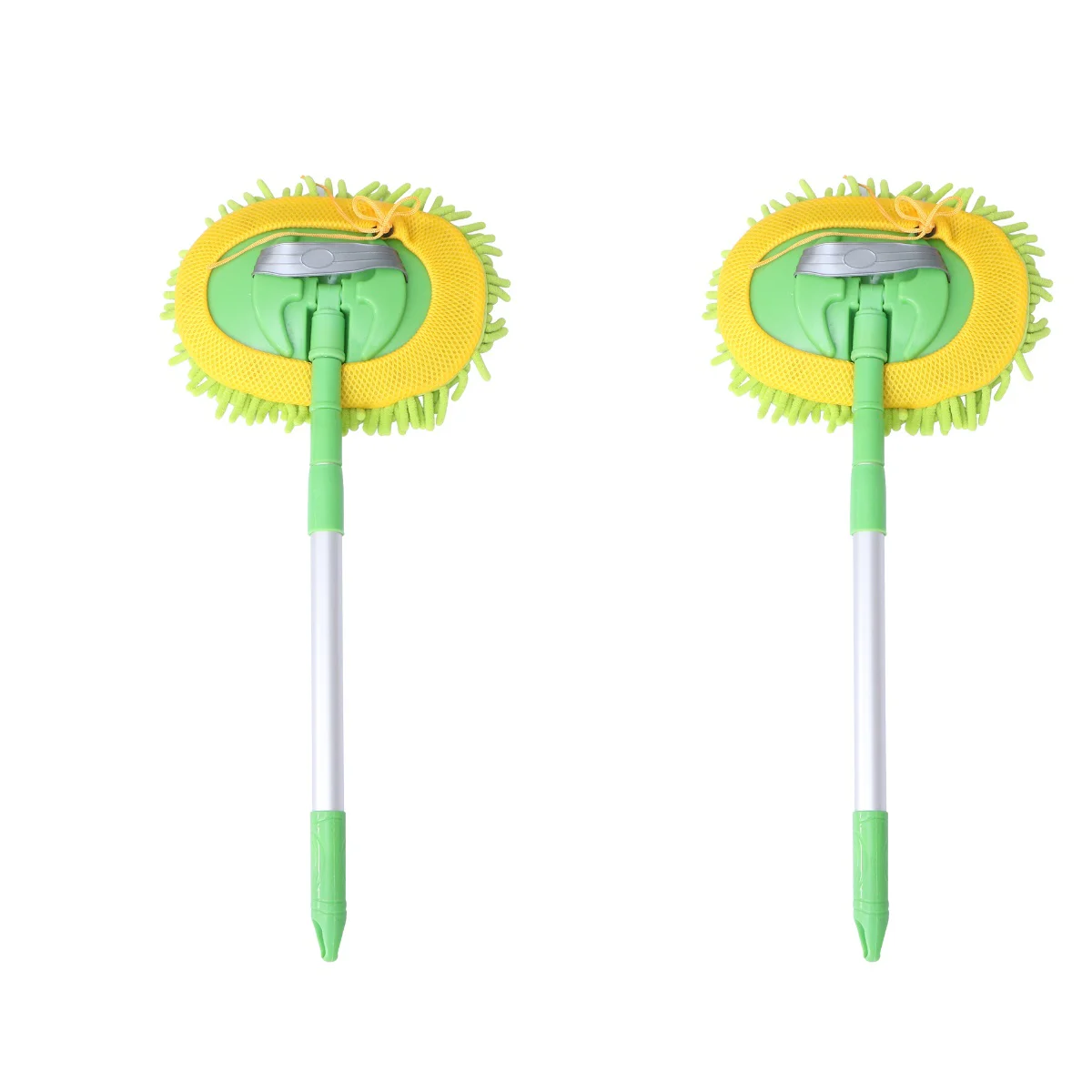 

2pcs Creative Three Section Retractable Car Wash Mop Wool Washing Tools for Green (Parts for Random Color)