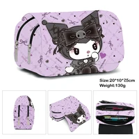 Printing Kuromi Double-layer Pencil Bag Primary and Secondary School Students Cartoon Pencil Bag Mochila Children's Gifts 1