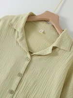 Couples Spwear Cotton Gauze Long Sve Home Clothes Set Women's Pure Cotton Men's Spring Autumn Season Button Decor - Image 2