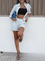 KONDALA Vintage Chic Women Jewels Suit Turn-down Collar Long Sleeve Blouse Straight Loose Shorts New Fashion 2025 Autumn Sets - Image 3
