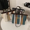 Personalized Chain Monogram Canvas Tote Bag | Custom Shoulder Bag Ladies Custom Handbag | Birthday Gift | Bride Bridesmaids Gift 1