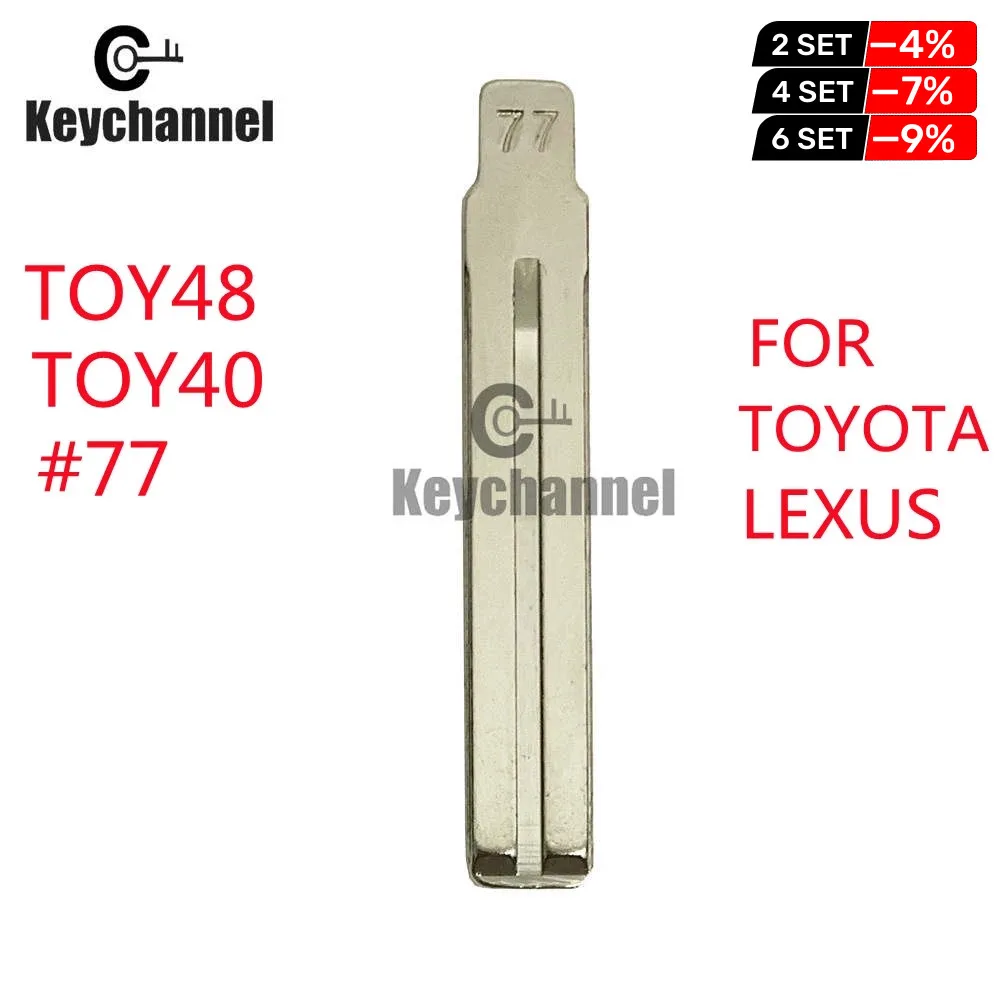 10PCS NO. 77 KD BLADE Uncut Metal Blank Car Key For KD-X2/KD900/VVDI Remote Blade Lishi TOY48 For Lexus/Toyota/New Subaru 77# keychannel 10pcs emergency car key blade smart remote insert blank keylessgo blade toy48 toy40 hy22 for toyota lexus remote