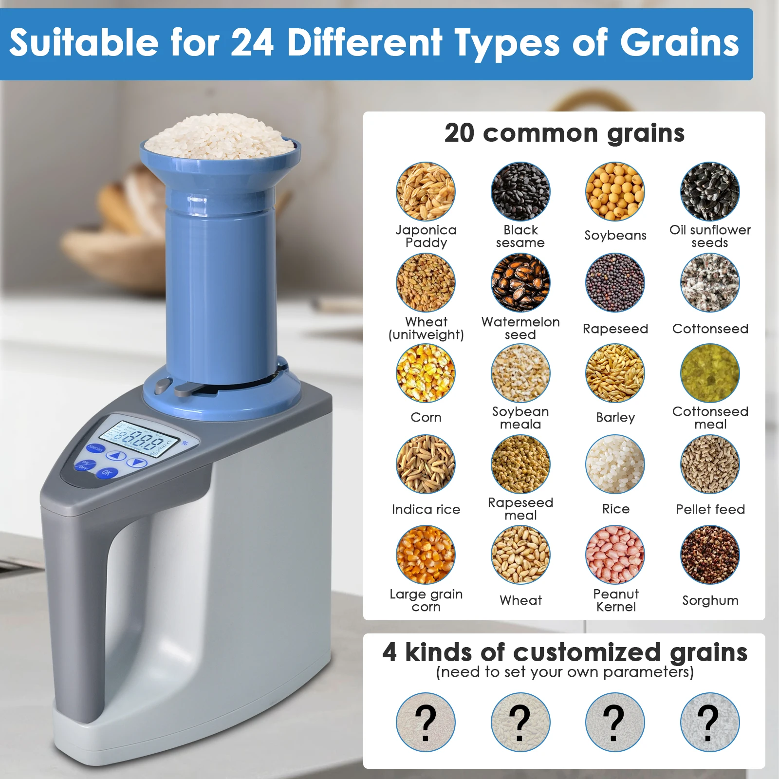 Digital Wood Moisture Meter Non-contact Timber Damp Detector High Precision Automatic Digital Grain Moisture Tester