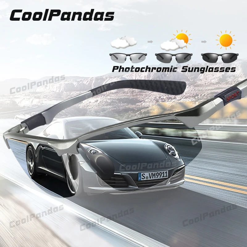 CoolPandas Marke Photochrome Sonnenbrille Männer Polarisierte Chamäleon Männlichen Sport Sonnenbrille Tag Nacht Vision Autofahren_voghion.com