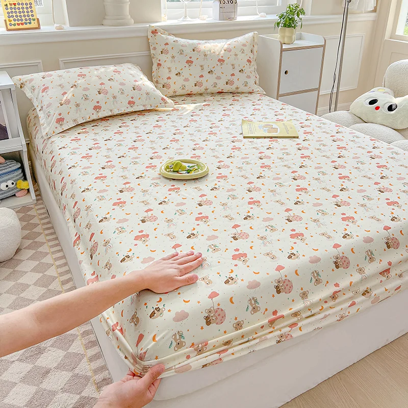 Bedspreads Cartoon Kids Bedding Fitted Sheet Elastic Band Around Mattress Cover Single King Size Sabanas Bed Cover Bed Sheets 5