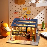 Wooden Doll House Casa Diy  Miniature Dollhouse 3D Puzzle Assembly Building Toys With Furniture LED Lights For Children Gifts 4