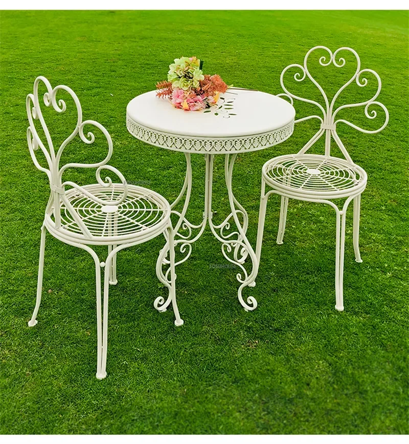 Description Picture 6 of itemNordic Iron Table and Chairs Set Outdoor Courtyard Lounge Chair Household Balcony Garden Coffee Table Garden Furniture set Z
