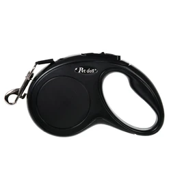 Automatic Retractable Pet Leash, Durable Nylon Lead - 5m (Black)