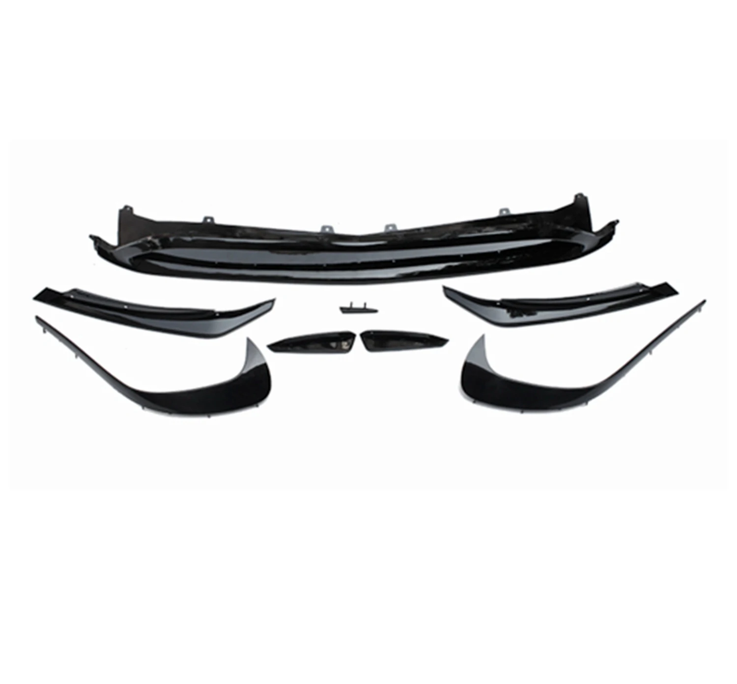 W176 ABS Front Lip Spoiler Splitters Canards Car Styling Bumper Trims Decoration For Benz A Class A200 A250 A45 AMG