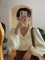 Autumn Outfit Set Women's 2023 New Court Sle Retro irt Versatile Mid-Length A-Line  Skirt for Pear aped Body - Image 4