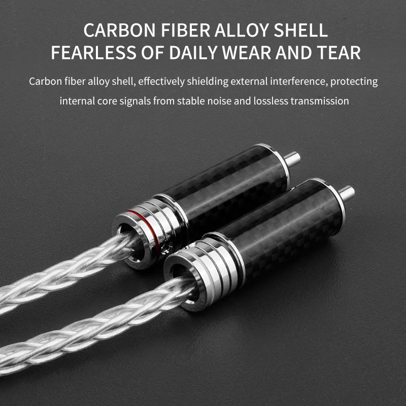 Cabo de Interconexão de Áudio y 7n Hifi Occ Prata Chapeado Cabo Rca Hi-end 8-strands 2rca para 2rca Par - Image 2