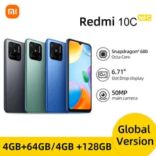 Global Version Xiaomi Smartphone Redmi 10C 4GB 64GB / 4GB 128GB Snapdragon 680 Octa Core 6.71" Display 50MP Rear Camera 5000mAh