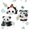 Knew Built Adorable Panda Micro Mini Building Blocks: Five Lovable Shapes, with Charming Apple and Bamboo Perfect Playmate Toys 2