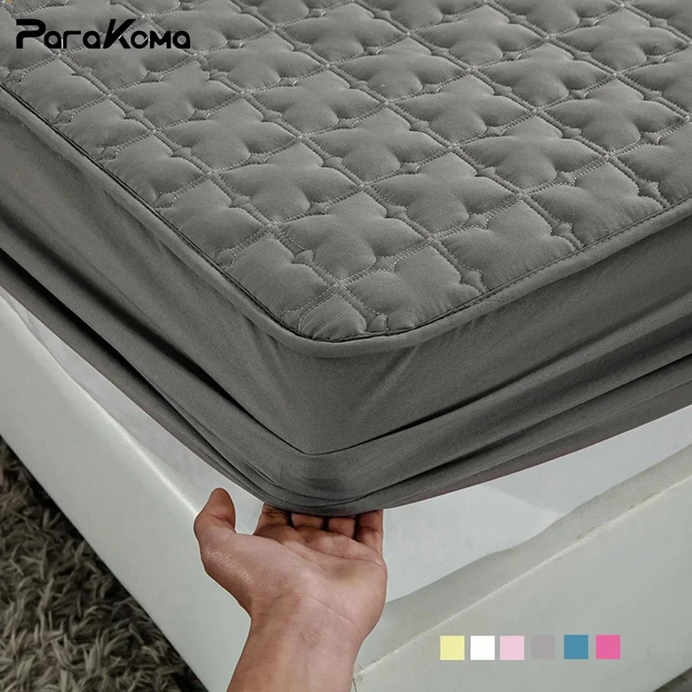 

Washable Mattress Cover with Elastic Band Quilted Cotton Fitted Bed Sheet Thicken Bed Cover Mattress Protector for Queen King