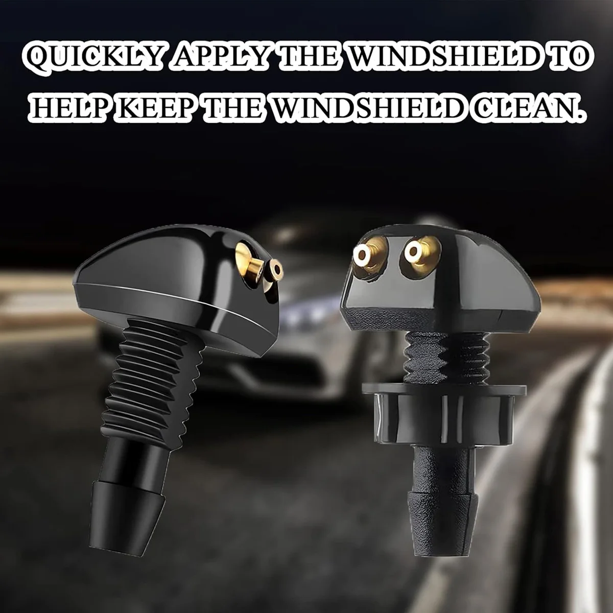 A pair Car Windshield Spray Nozzle Windshield Washer Nozzle, Windshield Wiper Nozzle Dual Hole Design Suitable For Most Cars 5