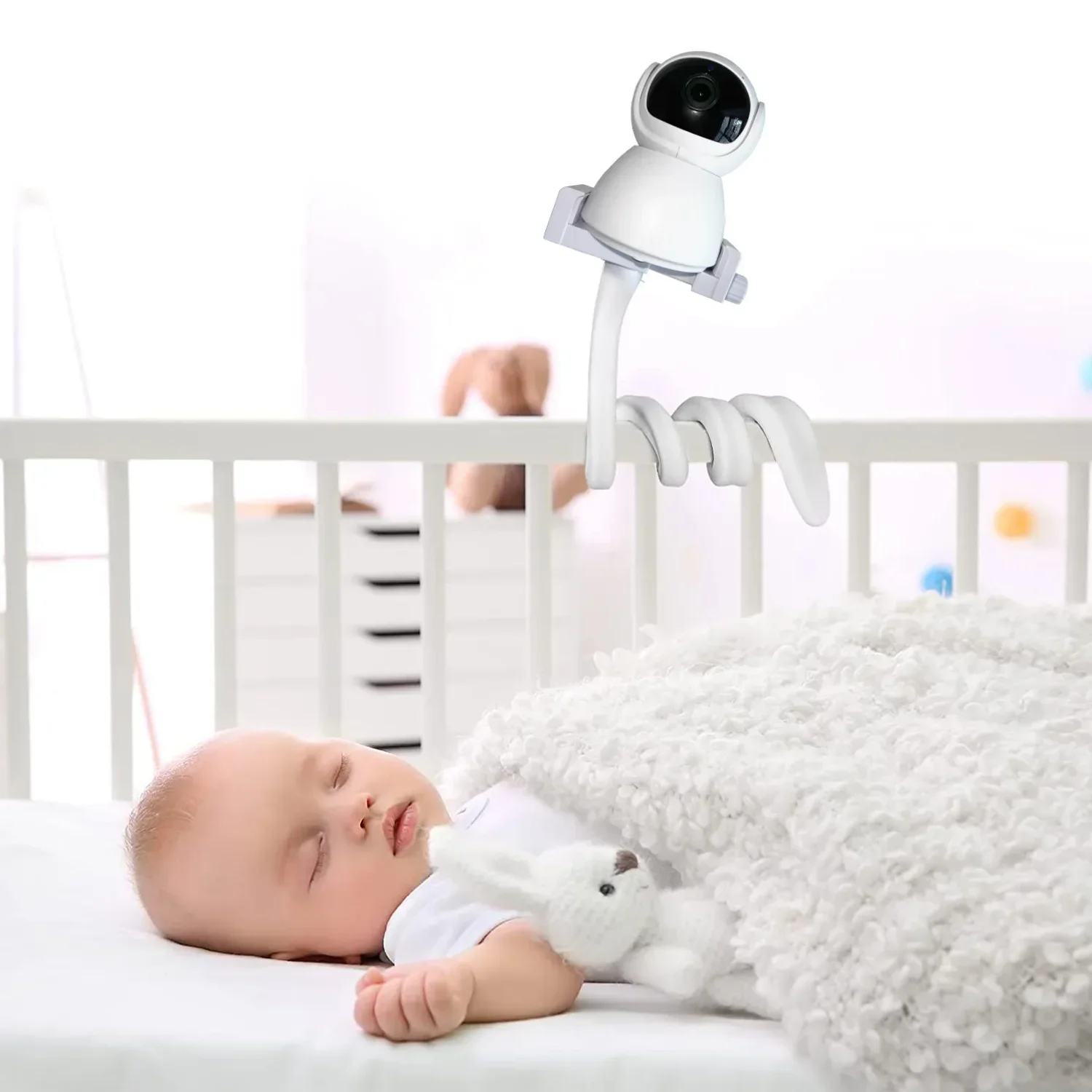 Support Flexible Col De Cygne Pour Moniteur Bébé Babysense V43/HDS2 - Installation Sans Percer