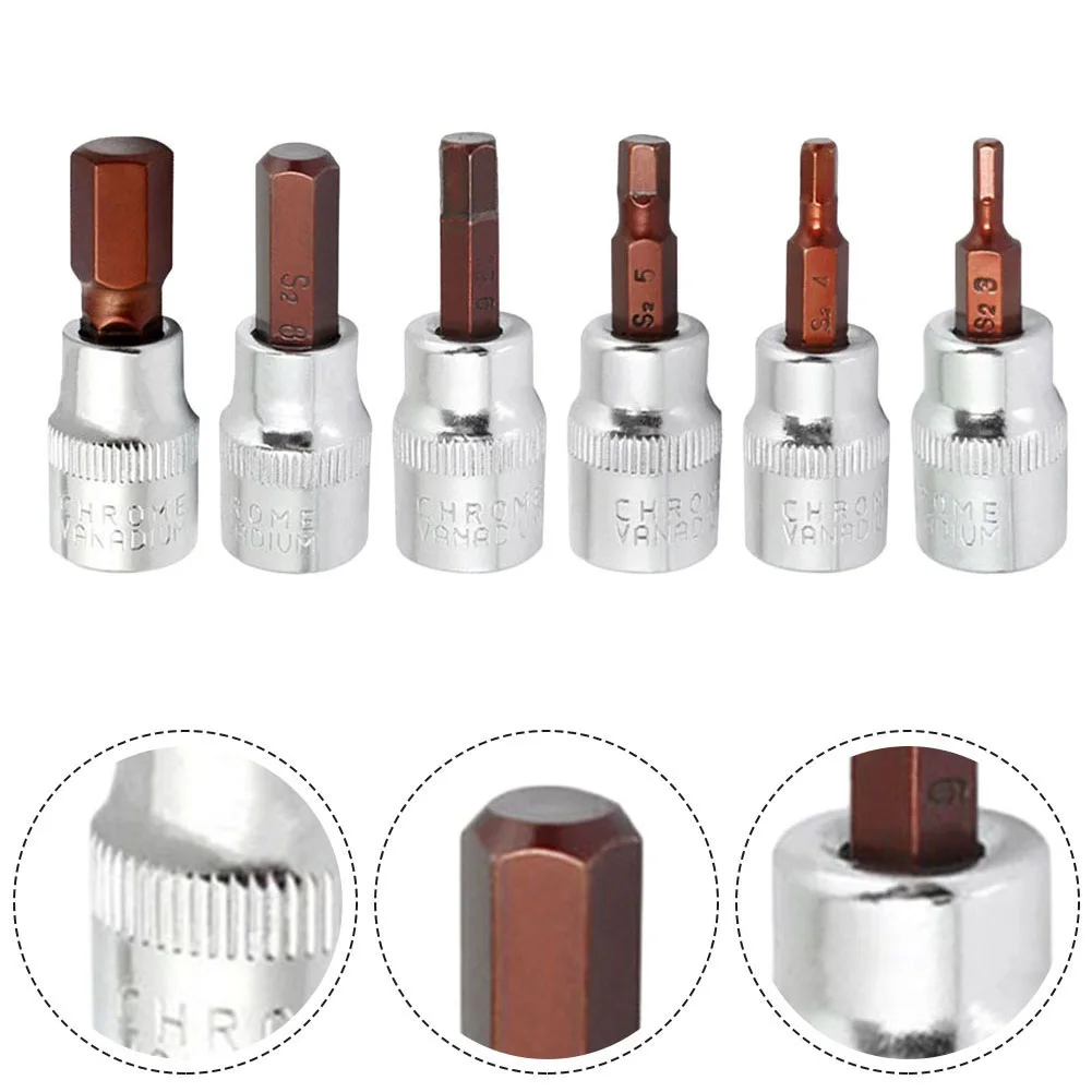 

3/8 Square Drive Socket Wrench Hex Screwdriver Bits H3-10 Chrome Vanadium Steel Hexagon Ratchet Wrench For Electric Wrenches