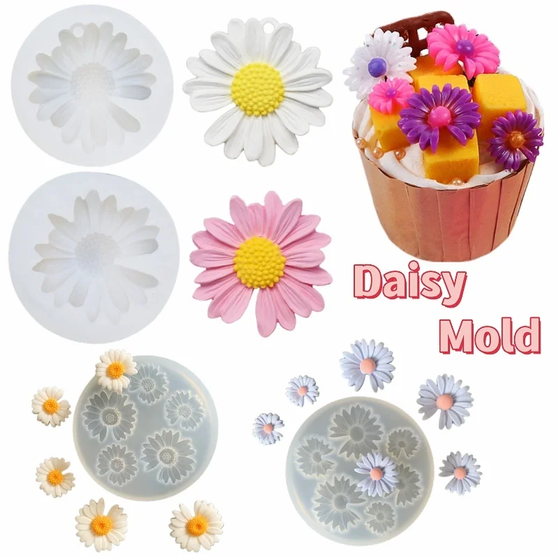New Daisy Silicone Mold Flower Silicone Fondant Mold Handmade Aromatherapy Candle DIY Cake Decorating Chocolate Candy Molds