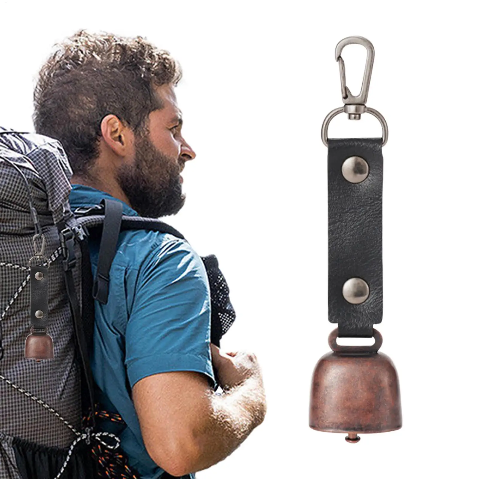 1pc Bear Bell Loud Hiking Bell For Hikers Anti-Lost Pet Bell Dog Bell With PU Leather Strap Noise Maker For Survival Hiking