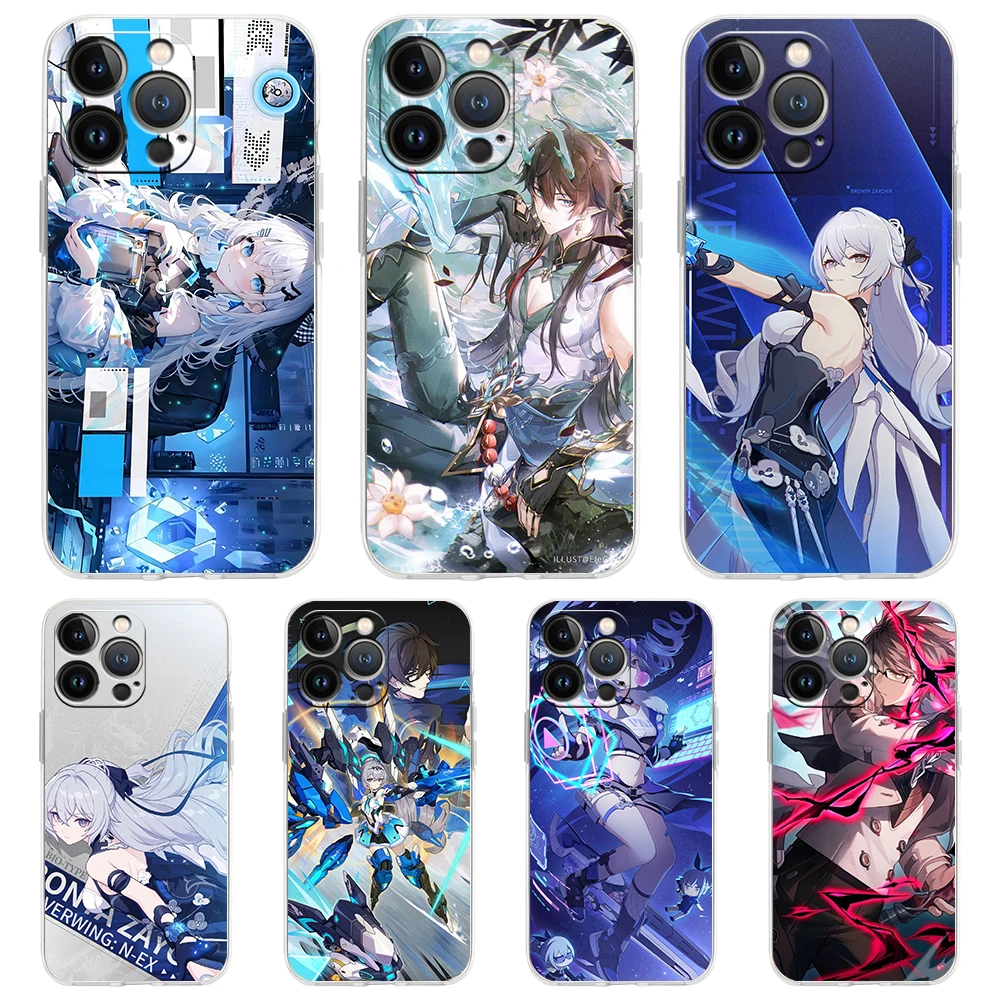 Honkai Star Rail Spiel gleichen Stil Handy hülle für iPhone 16 15 14 13 12 Pro Max transparent weich für iPhone 11 Pro Max 7 8 Plus