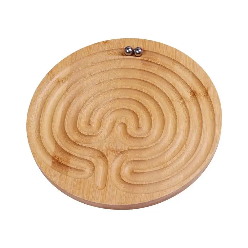 Wooden Labyrinth Maze Ball Puzzle Toys Hand Game Case Fun Brain Game Challenge Fidget Concentration Children Educational Toy 4