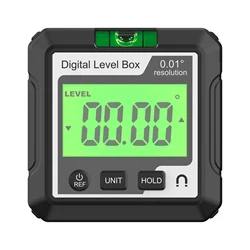 Electronic Digital Angle Finder Tool with LCD Display and Magnetic Base for Precision Measurement (Black)