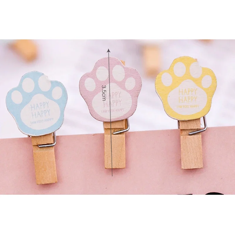 Girl Heart Net Red Clothespin Craft Decoration Clips Natural Wooden Clips 10pcs/pack For Photo For Wall Decoration Hemp Rope wooden clips