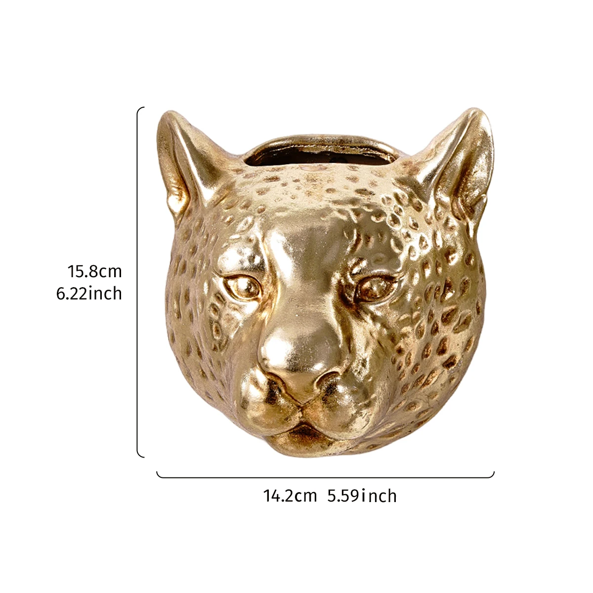 European Vintage Leopard Head Wall Hanging in Gold and Silver