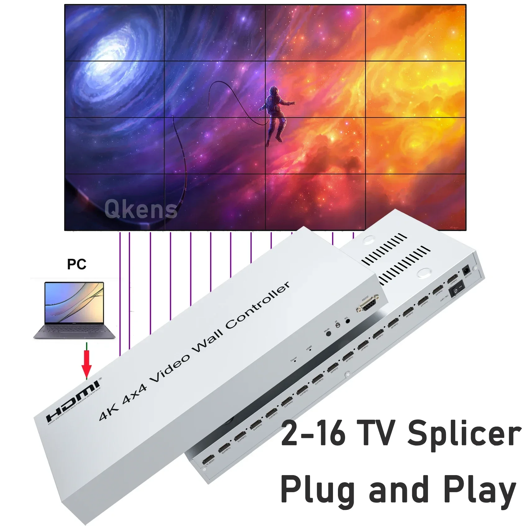 4K 4x4 HDMI 비디오 월 컨트롤러 멀티 스크린 프로세서 2x5 1x3 1x4 1x5 2x2 2x3 2x4 4x2 3x2 3x3 3x4 3x5 TV 월 비디오 스플라이서