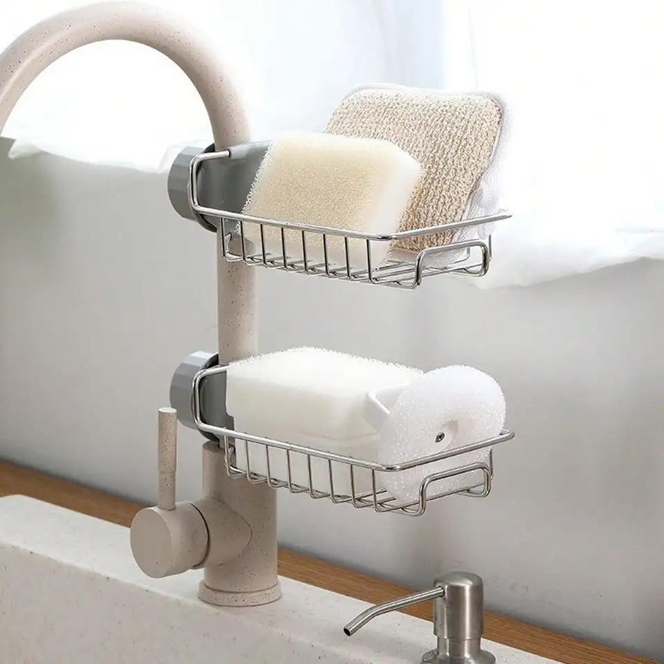 Stainless Steel Kitchen Sink Sponge Holder Rack