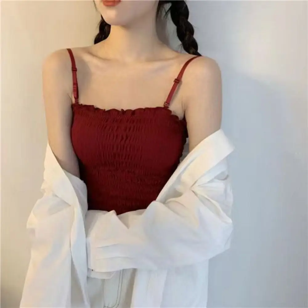 

Эластичный Топ-Труба без бретелек, пикантная верхняя одежда с накладками для груди, топ на бретельках, жилет на бретельках для женщин и девушек