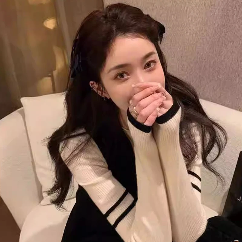 Autumn & Winter Pregnant Women's Knitted Dresses Solid Color Long Sleeve Turn-down Collar Button Fly Maternity Straight Dress 4 S04c3789f52234b22b47c204643648e16C