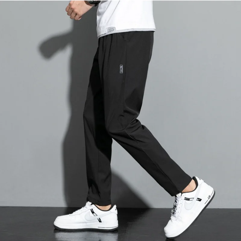 Men Fishing Pants Summer Trendy Fast Drying Breathable Ice Silk Pants Comfortable Washable Casual Pants