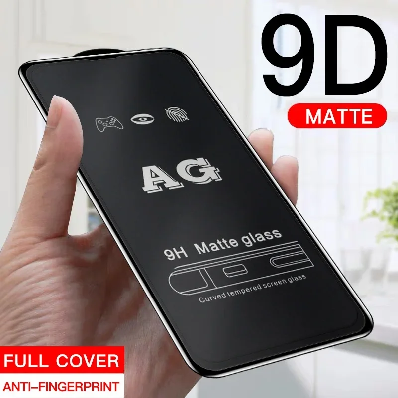 

50/100pcs 9H AG Anti-Fingerprint Tempered Glass Screen Protector Full Cover For Iphone 15 11 12 13 14 Pro max X XR XS max