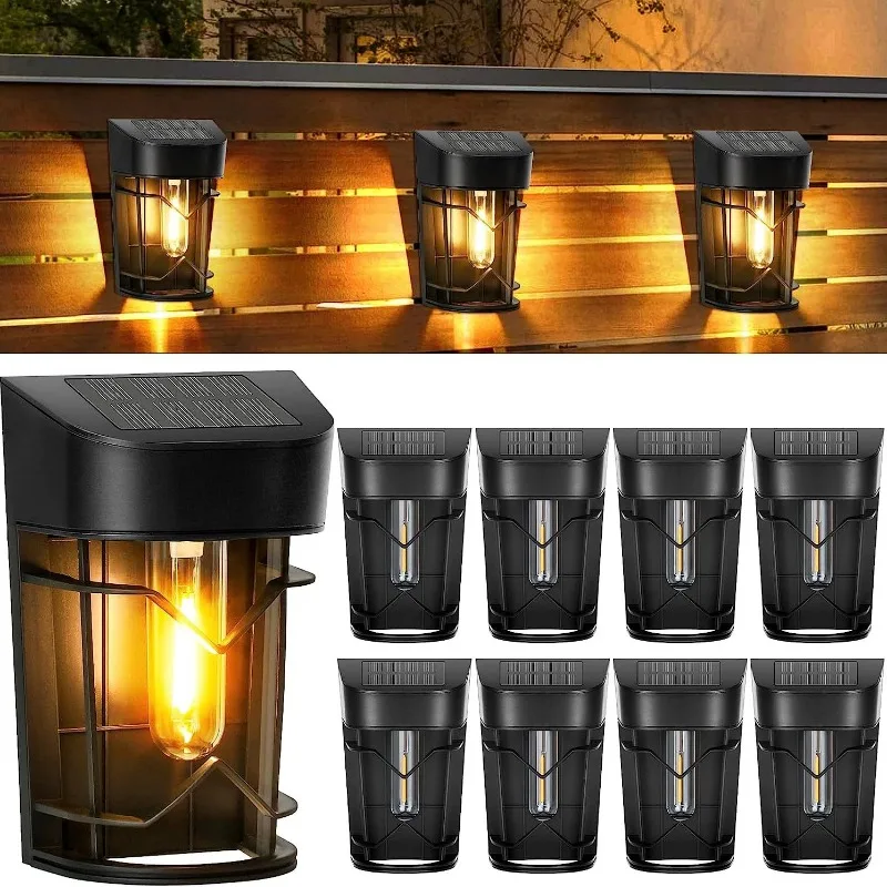 10Pcs LED Outdoor Solar Lights Courtyard Balconies Household Induction Wall Lamps Waterproof Stairs Street Super Bright Lighting