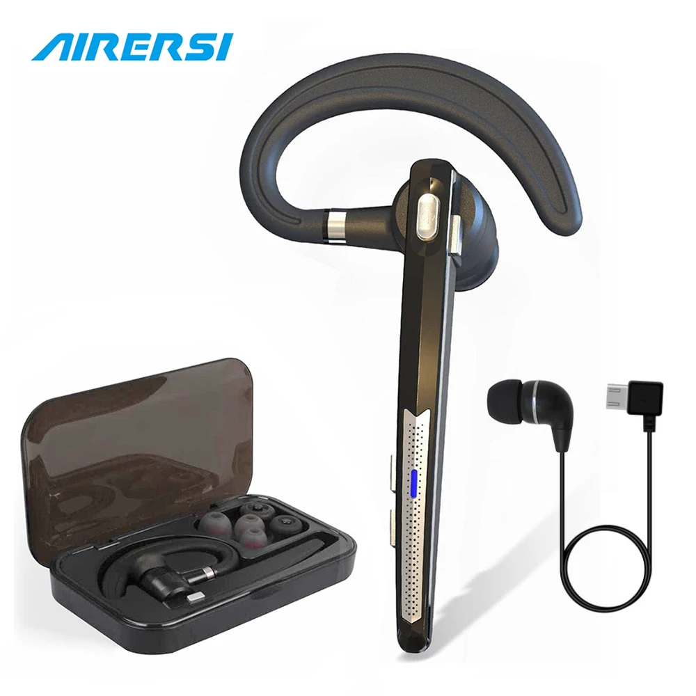 

Newest Bluetooth 5.0 Headset Hands-Free Headphones Noise Reduction Earpiece Wireless Earphones With HD Dual Mic For Smart Phones