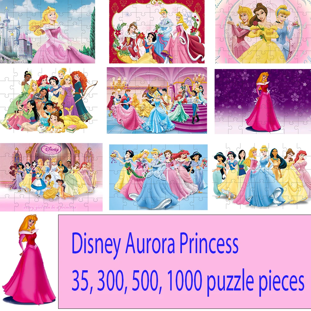 Disney Aurora Princess108/200/300/500/1000 piece puzzle wooden onePiece Puzzles for Adults childrenEducational Toys Gifts