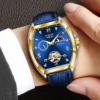 LIGE Luxury Mens Rectangular Dial Mechanical Watches Waterproof Leather Automatic Luminous Watch Business Men relogios masculino 5