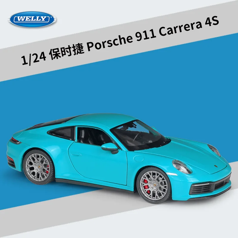 

Модель автомобиля Welly 1:24 Porsche 911 Carrera, металлическая модель, литый под давлением автомобиль, игрушечный автомобиль, спортивный автомобиль для детей, подарок B75