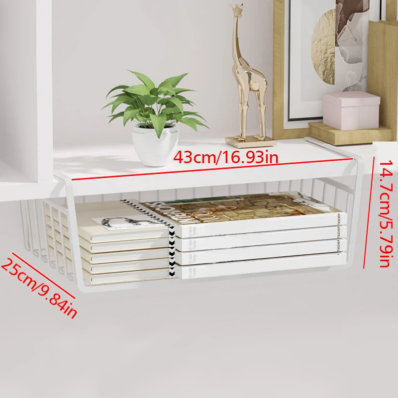 Description Picture 5 of itemHanging Net Basket Metal Iron Storage Rack Large Capacity Hanging Under Cabinet Wall Wardrobe Storage Basket Kitchen Tools