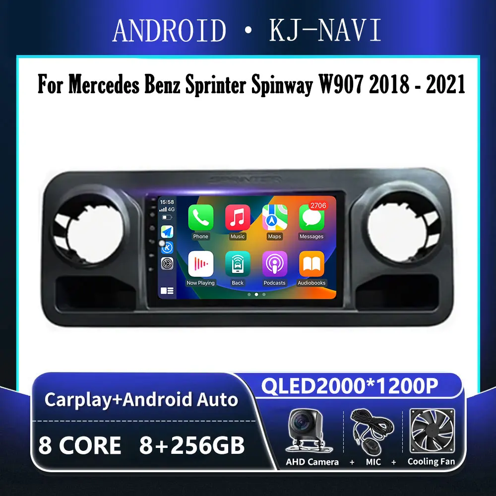 Android 14 Carplay For Mercedes Benz Sprinter Spinway W907 2018 - 2021  Audio Stereo Car Radio Multimedia Player GPS Navigation