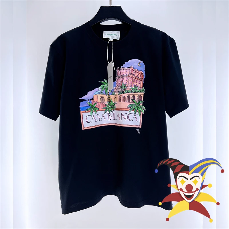 

Castle Print Casablanca T Shirt Men Women 1:1 Black T-Shirt Top Tees