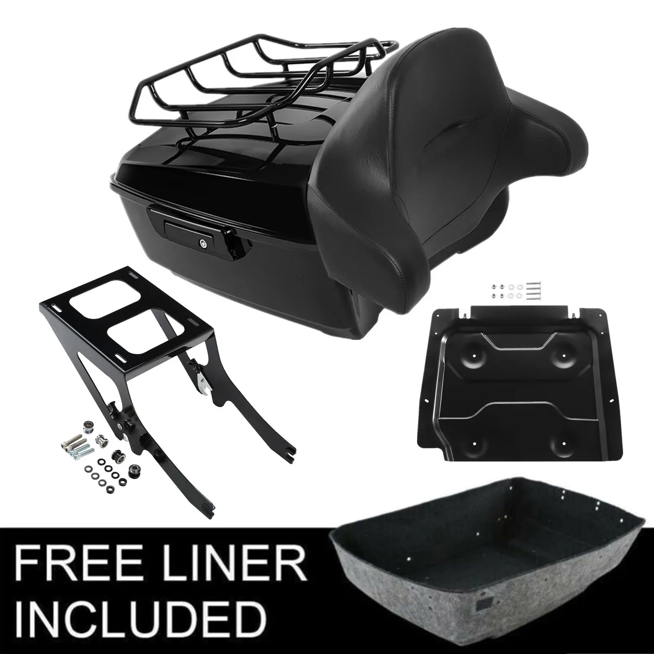 King Pack Trunk 2 Up Mount Rack Per Harley Tour Pak Heritage Classic 114 Flhcs 2018-2023 Deluxe Flde 2018-2020 Moto