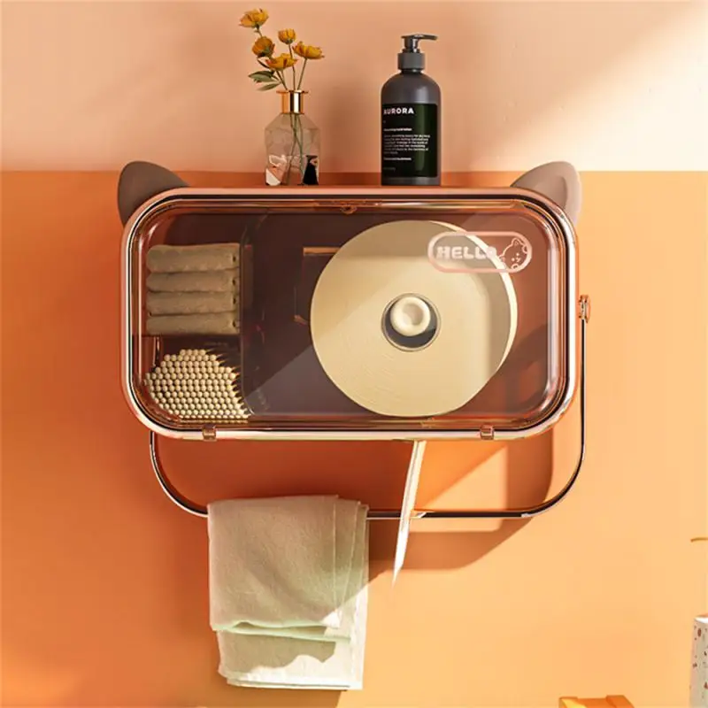 

Toilet Paper Storage Rack Plastic Disposable Punch-free Simple Atmospheric Light Luxury Design Household Accessories Transparent