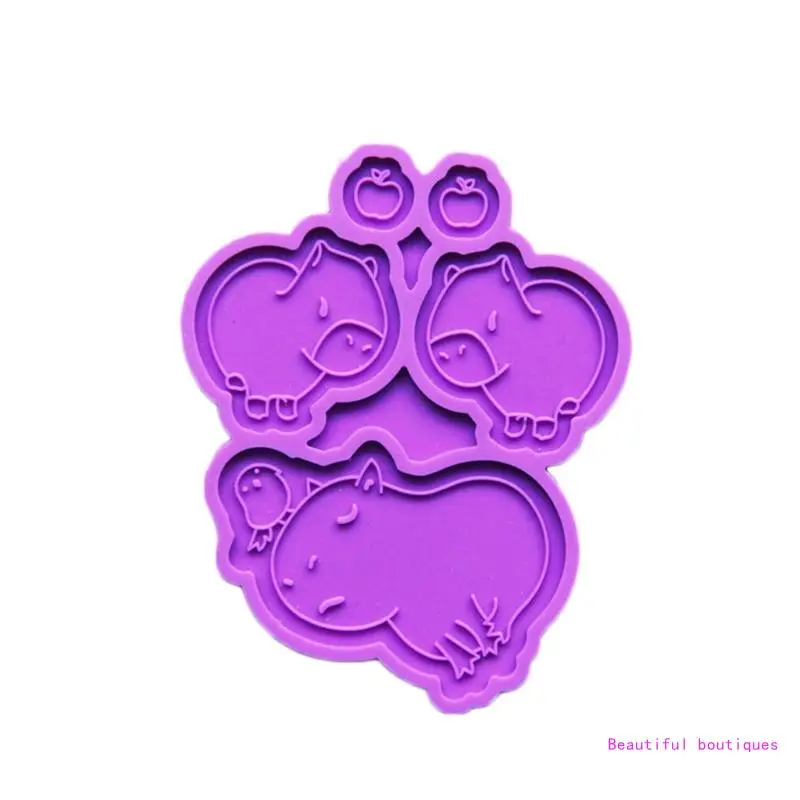 Versatile Silicone Casting Mold Capybara Shaped Pendant Molds Versatile Ornaments Casting Mould Jewelry Making Tool DropShip christmas round shaped pendant silicone mold making crystal uv epoxy mould dropship