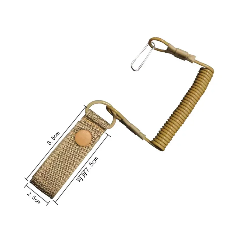 Description Picture 3 of itemElastic Lanyard Rope Tactical Anti-lost Spring Safety Strap Gun Rope For Key Ring Chain Flashlight Hunting Accessories